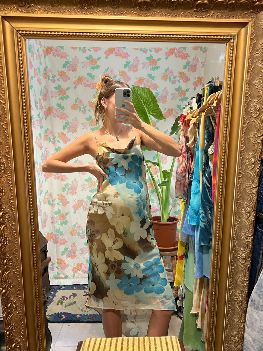 90's Insane Floral Slip Dress