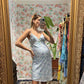 90's Light Blue Floral Slip Dress