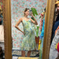 90’s Green Printed Slip Dress