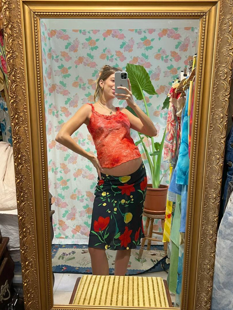 90's Red Sheer Tank Top
