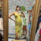 90's Lime Green Textured Dress