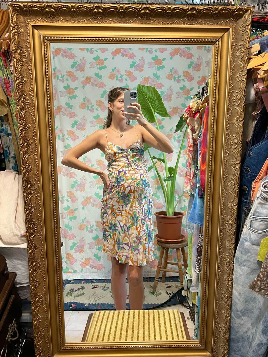 90's Colorful Printed Dress