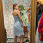 90’s Blue Embroidered Slip Dress