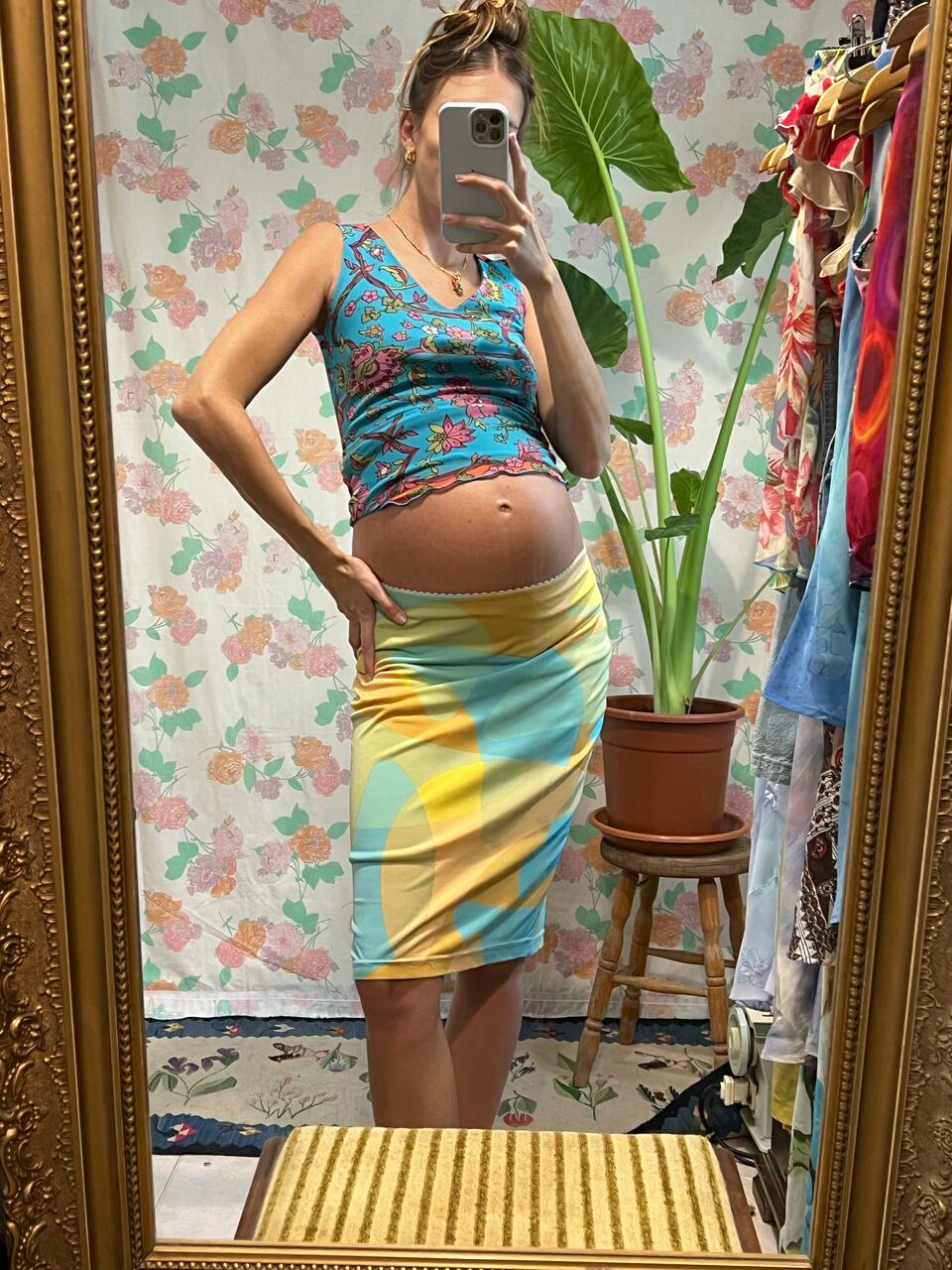 90’s Colorful Geometric Skirt