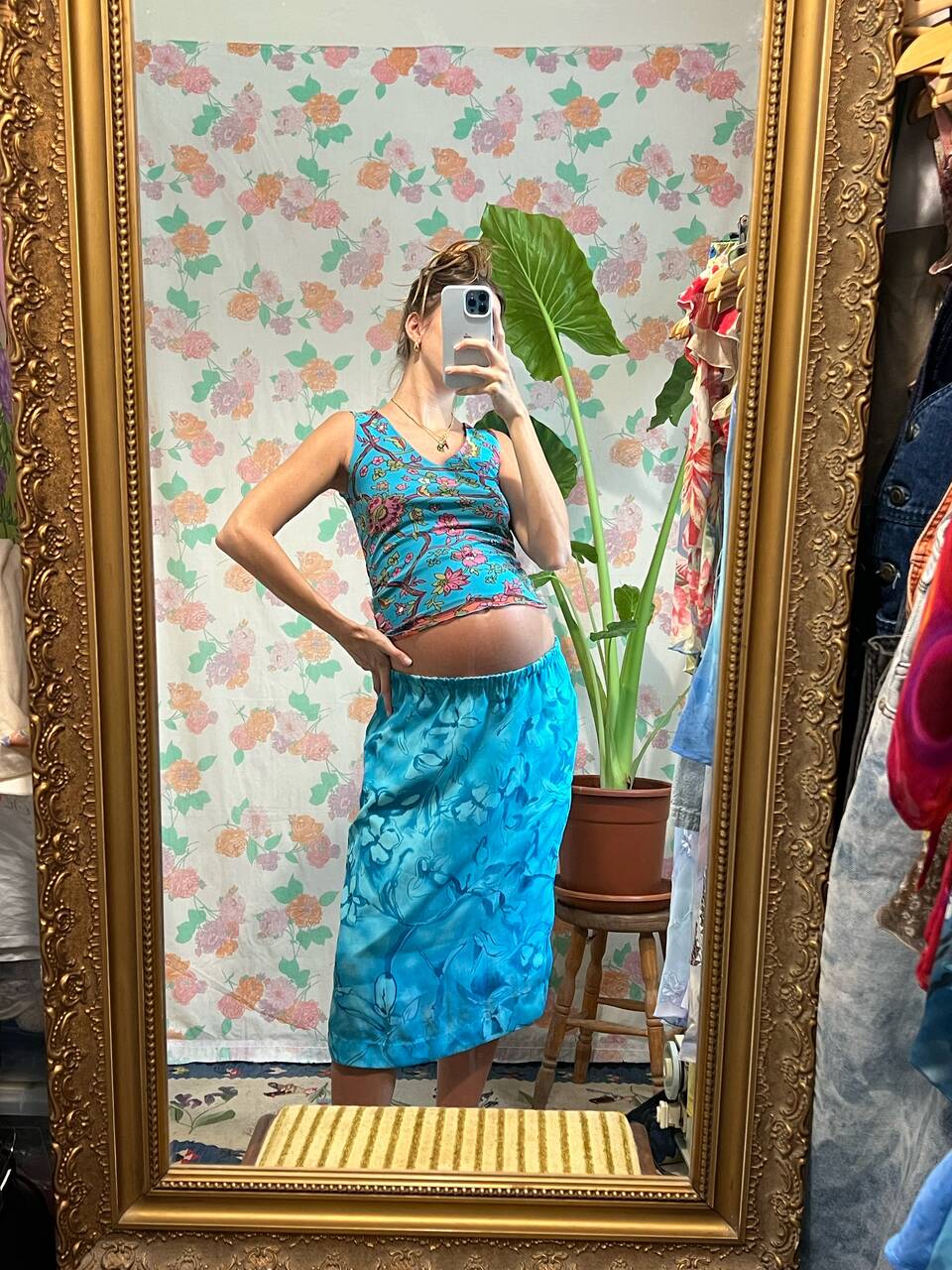 2000’s Blue Floral Skirt