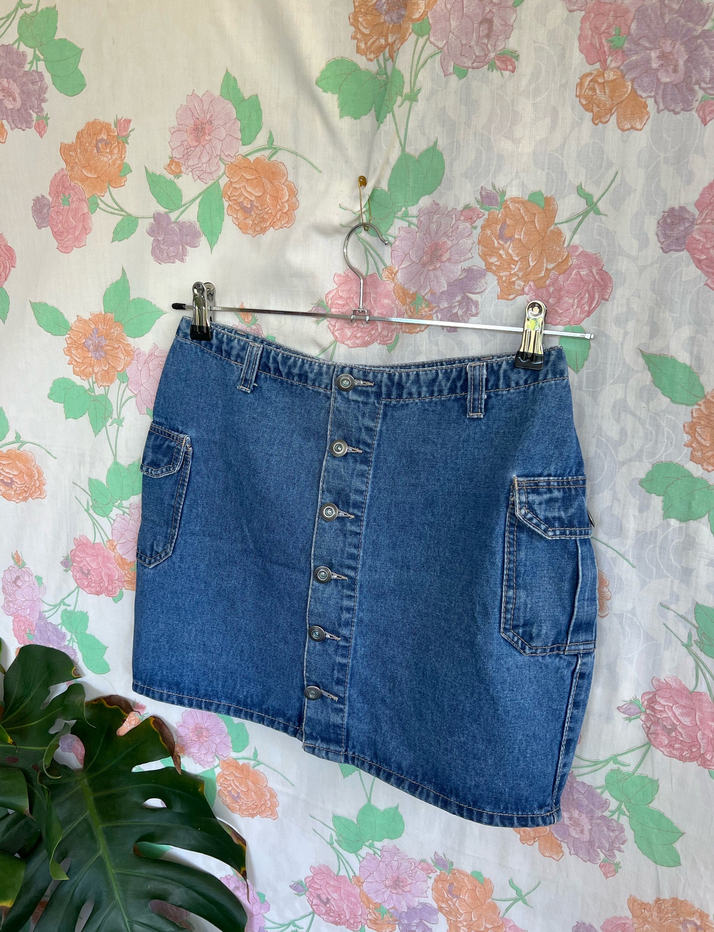 90's Denim Cargo Skirt