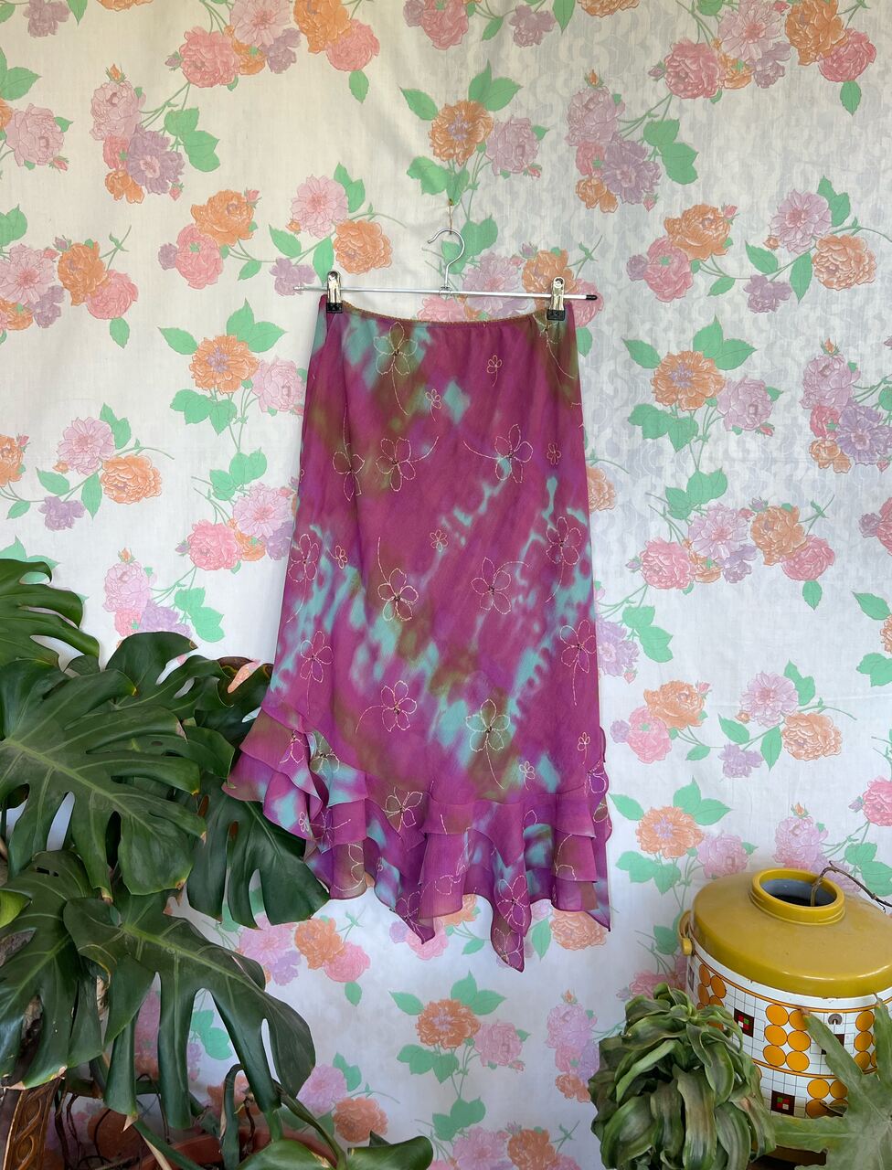 00's Asymmetric Printed Skirt