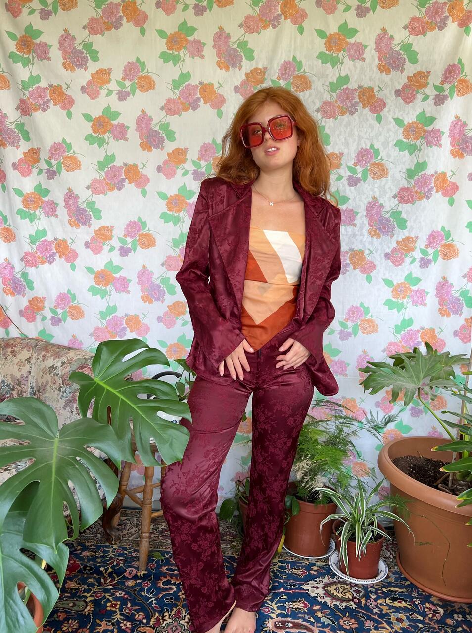 Vintage Embroidered Flower Set