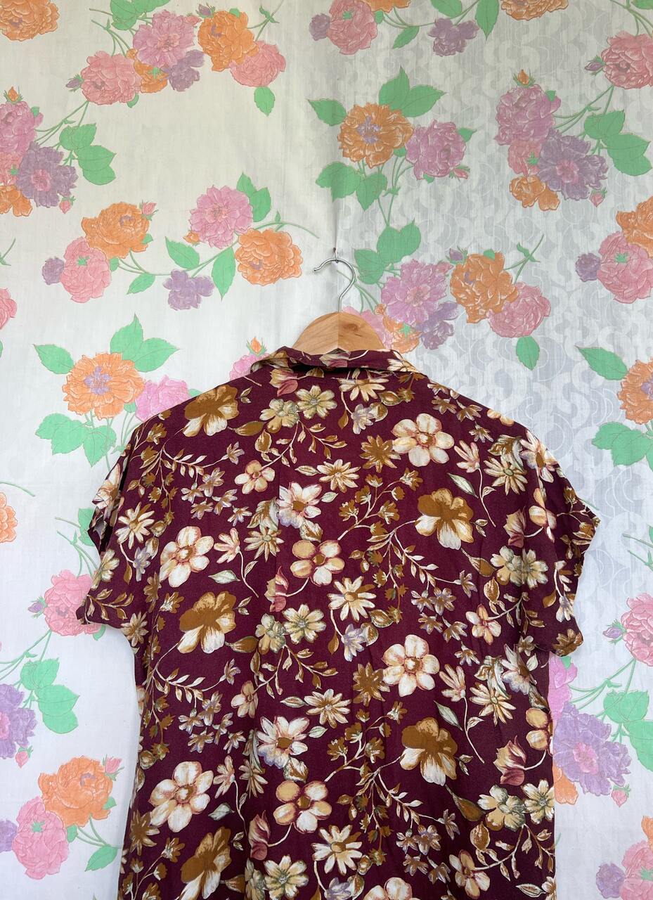 Brown Floral Vintage Shirt