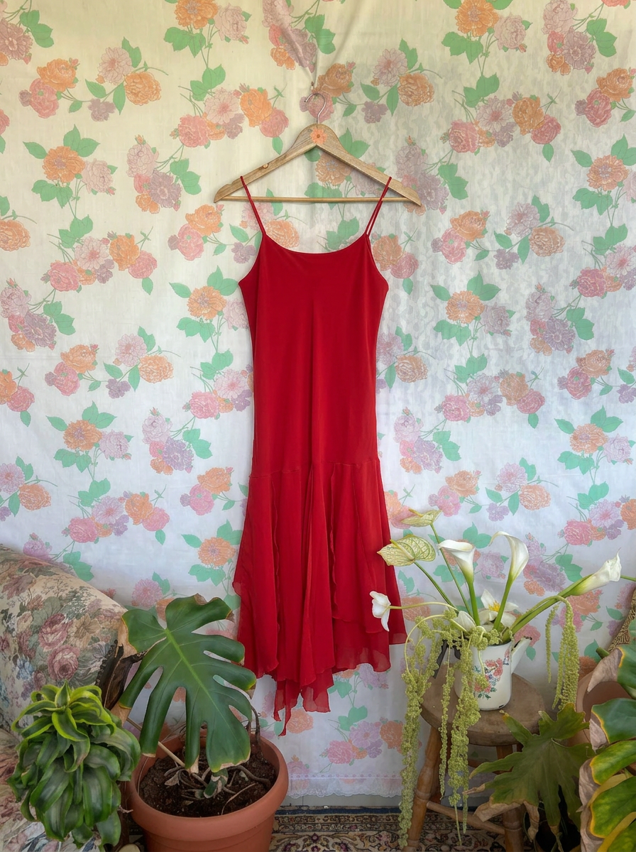 00's Red Beaded Dress