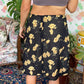 90's Black Floral Skirt