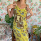 90's Printed Midi Dress