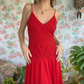 00's Red Beaded Dress