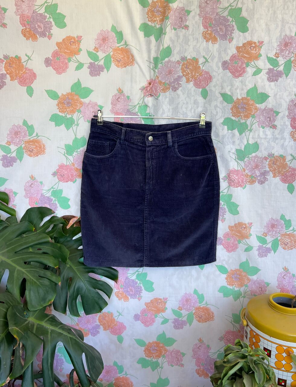 90's Blue Corduroy Skirt