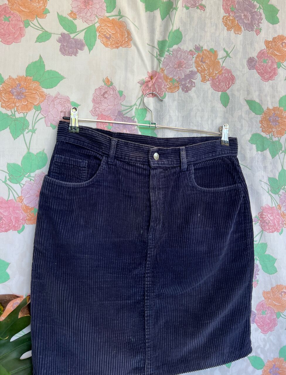 90's Blue Corduroy Skirt