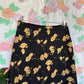 90's Black Floral Skirt