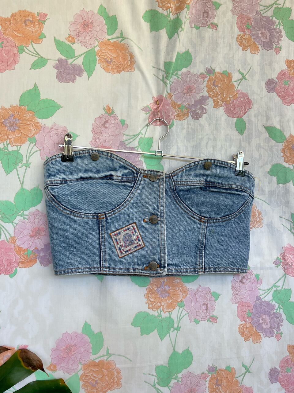 90's Strapless Cropped Top