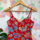 90's Red Floral Swimsuit