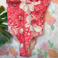 90's Floral Pink Swimsuit