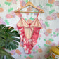 90's Floral Pink Swimsuit