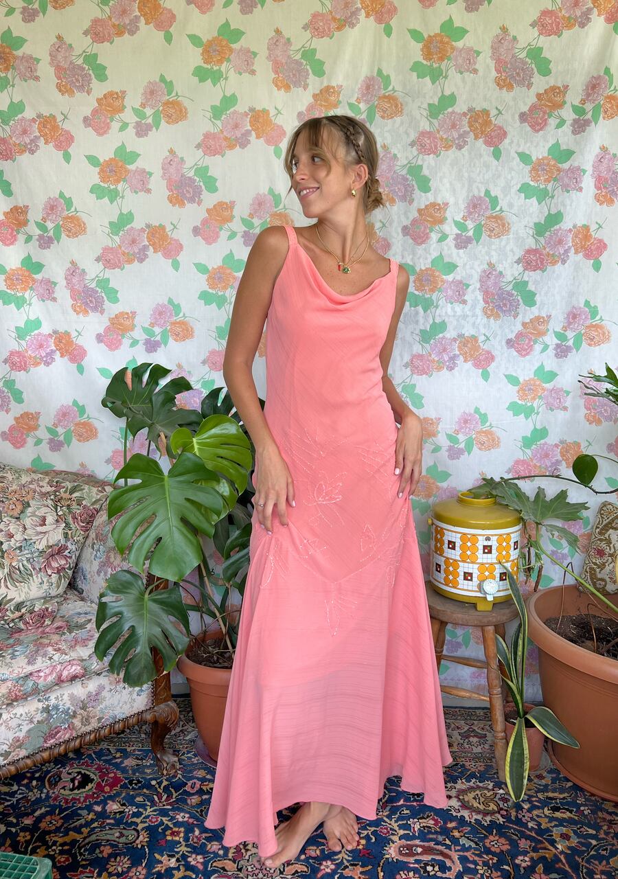 00's Pastel Pink Detailed Dress