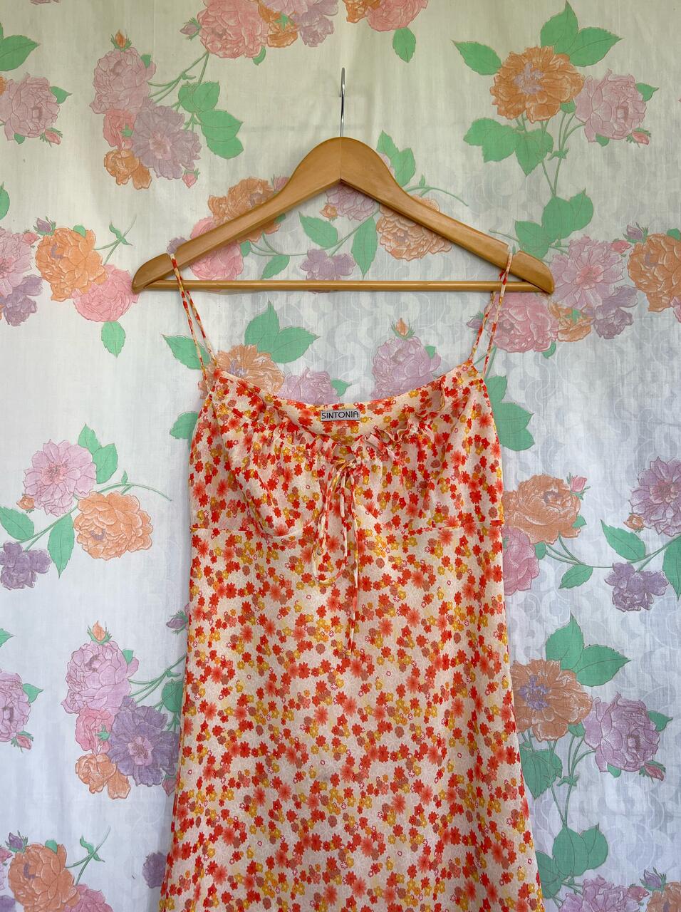 2000's Short Flower Slip Dress