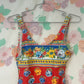 90's Deadstock Red Floral Swimsuit