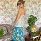 Y2K Blue Floral Skirt