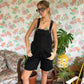 90's Short Black Denim Jumpsuit
