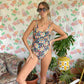 90's Black Printed Swimsuit