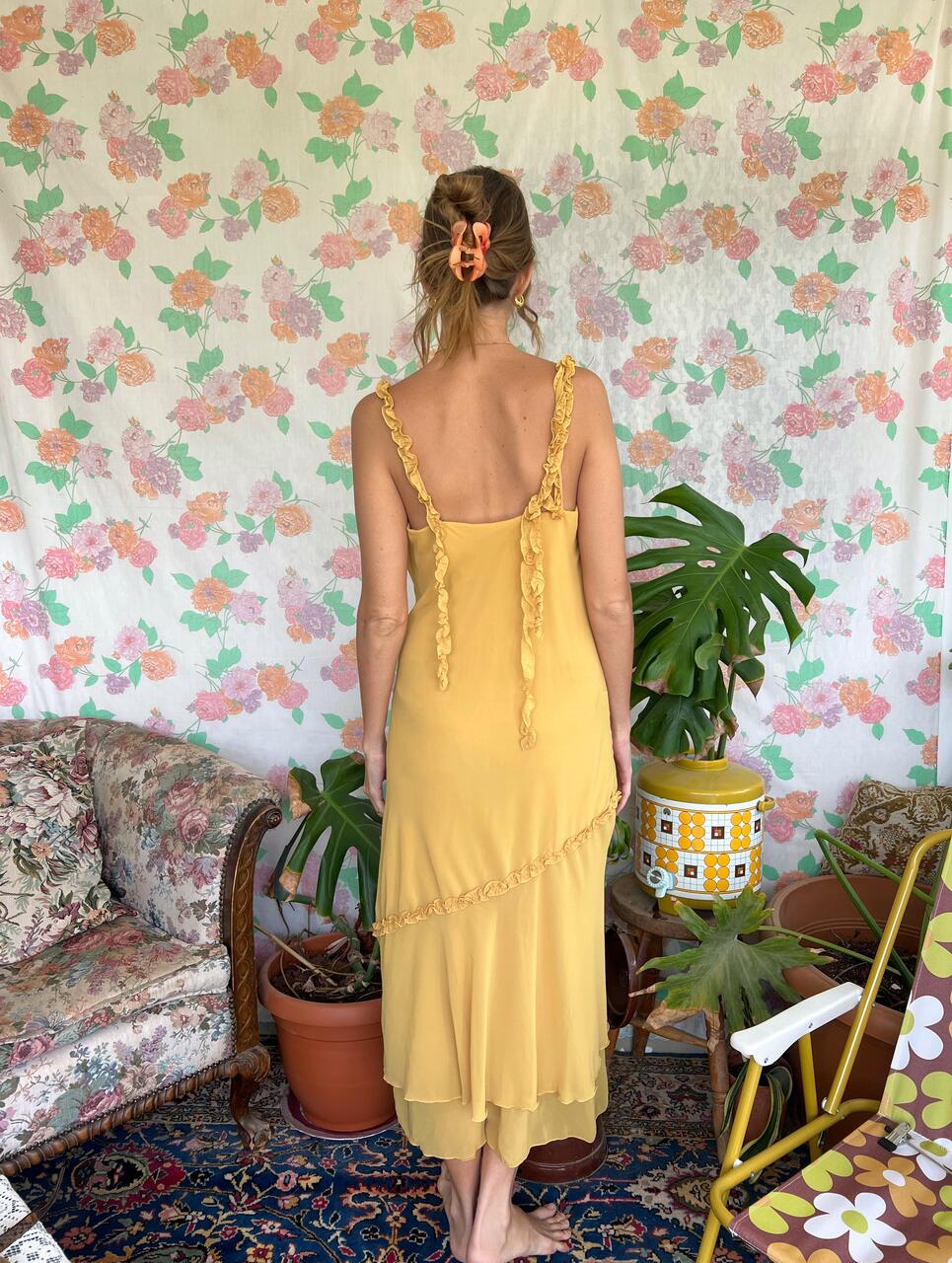 90's Yellow Fairy Slip Dress