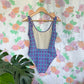 90's Unique Plaid Swimsuit