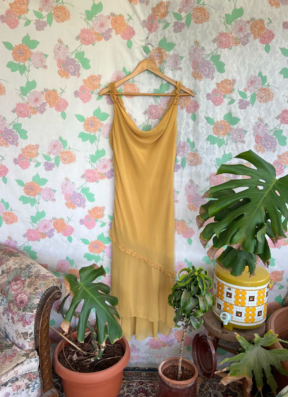 90's Yellow Fairy Slip Dress