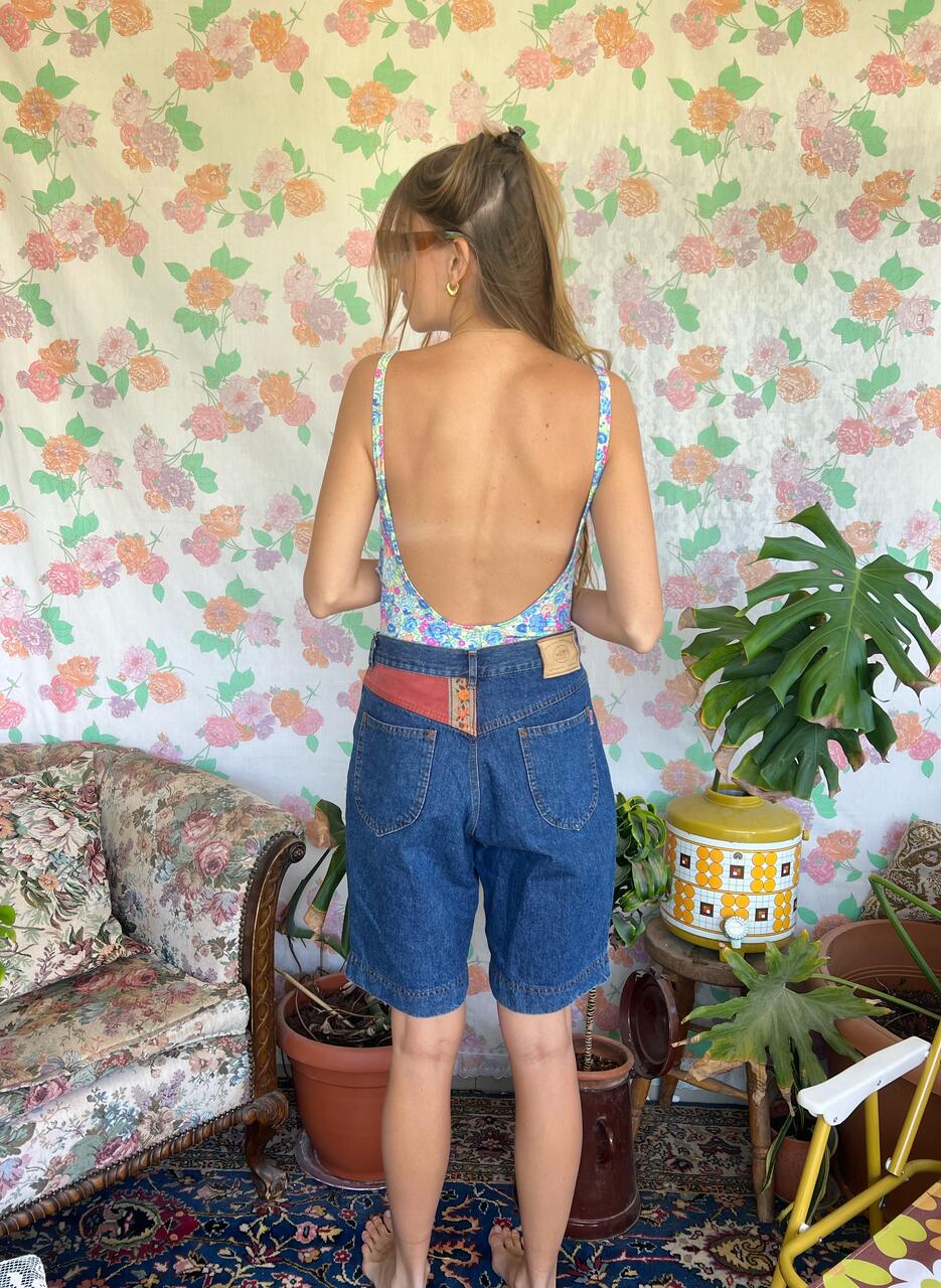 90's Unique Floral Swimsuit