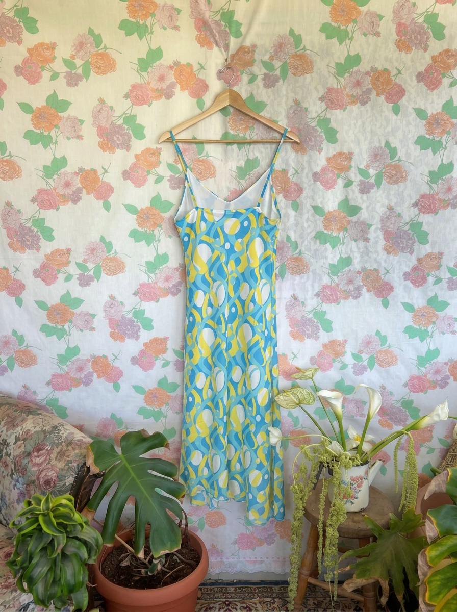 90's Printed Geometric Dress