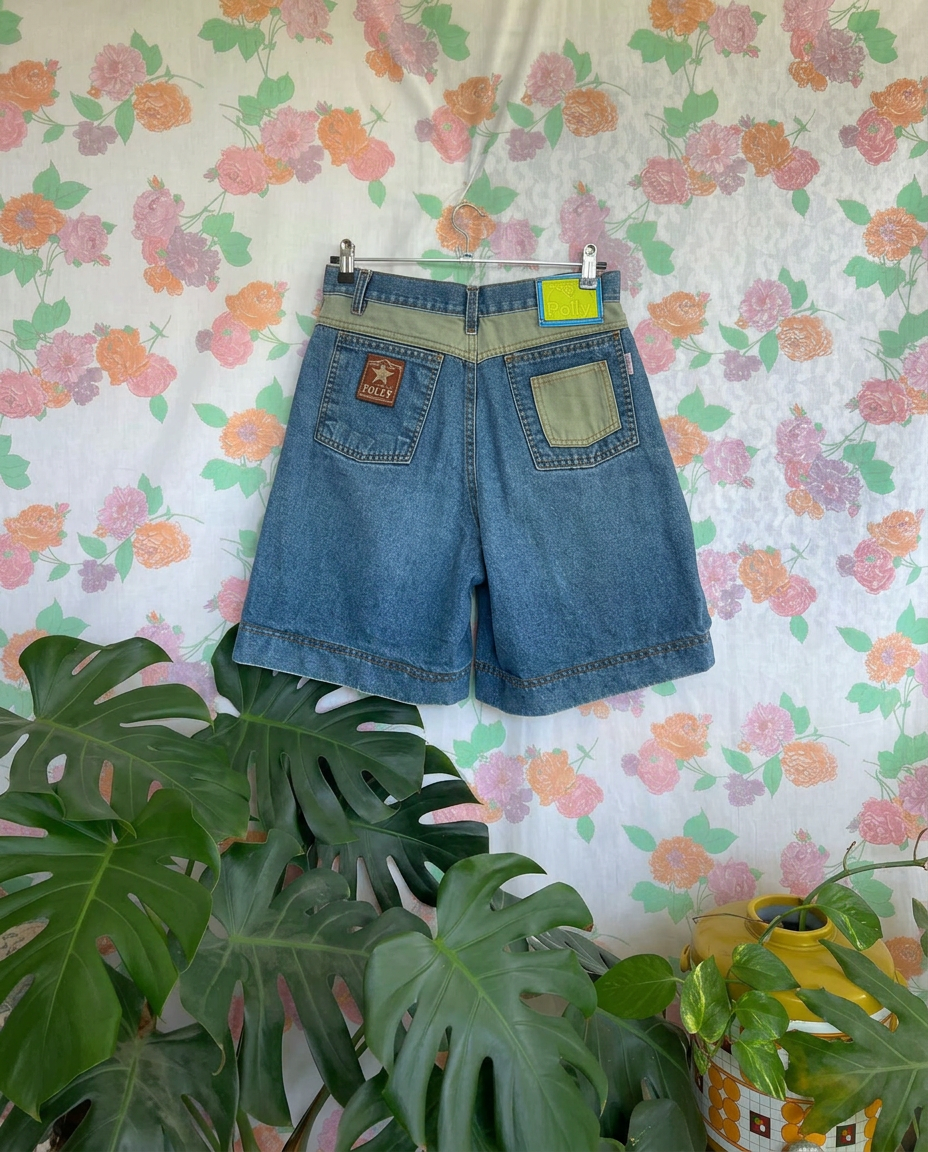 90's Patchwork Denim Shorts