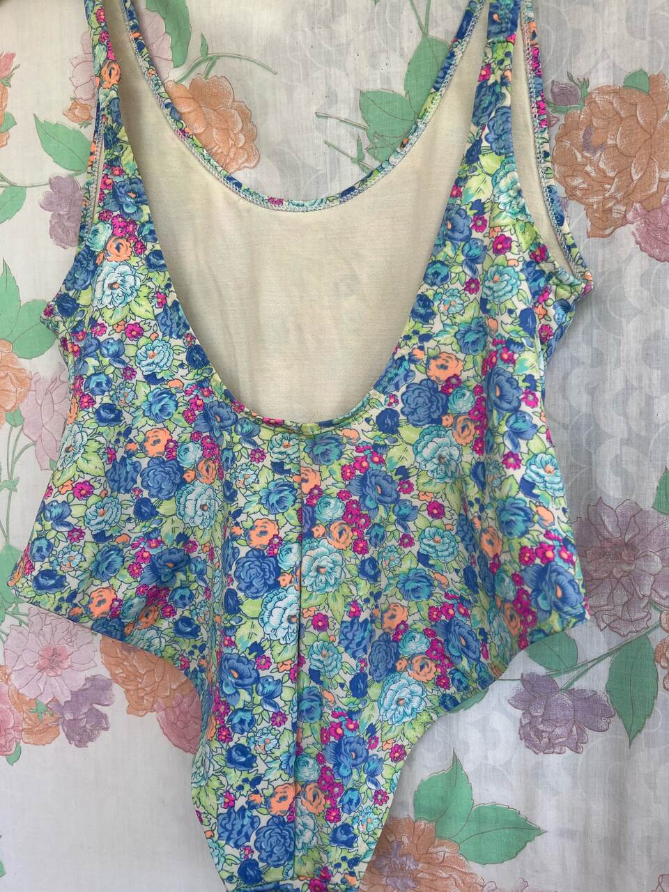 90's Unique Floral Swimsuit