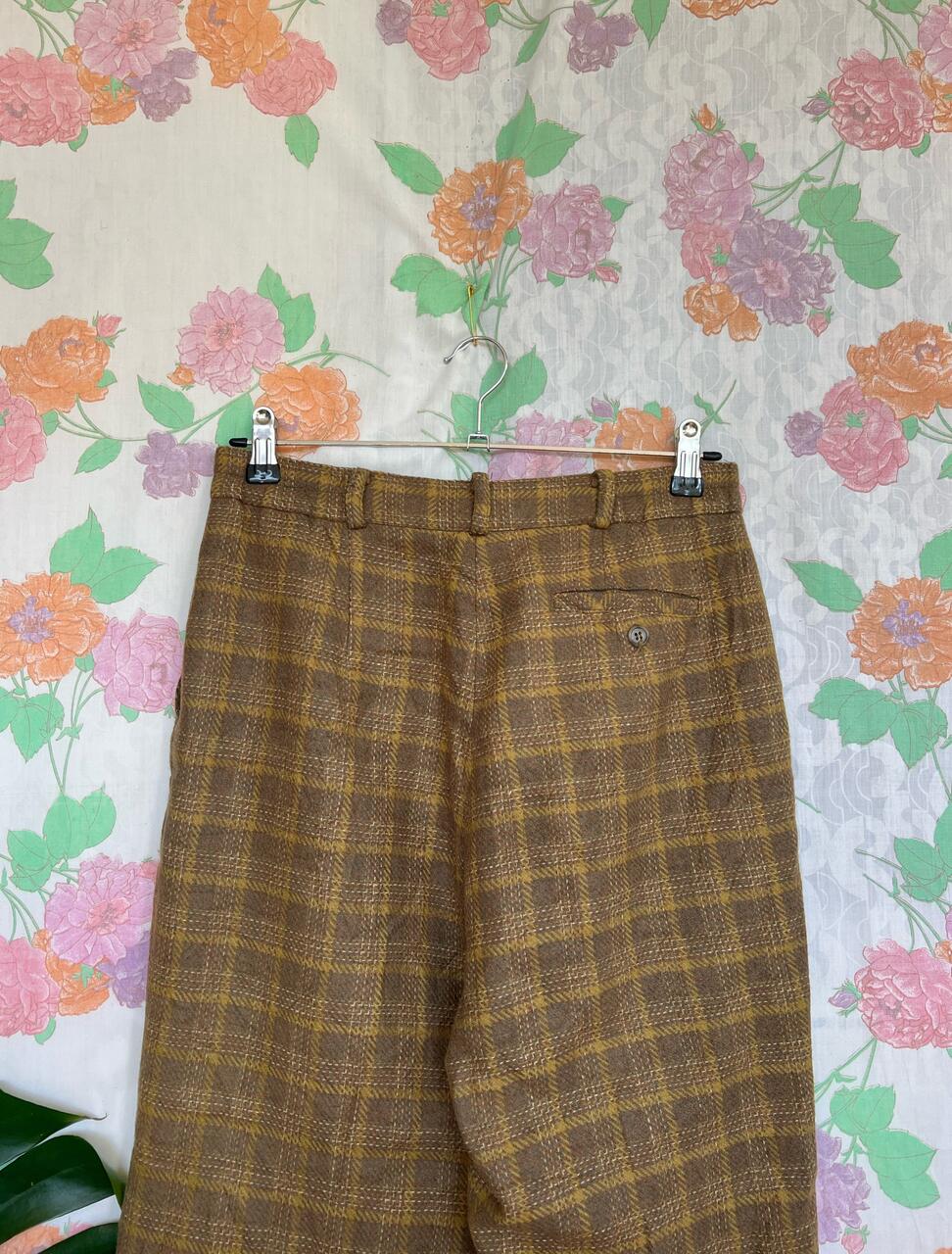 Vintage Plaid Tailored Pants