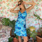 00's Blue Psychedelic Printed Dress