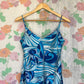00's Blue Psychedelic Printed Dress
