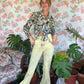 90's Yellow Denim Flare Pants