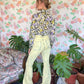 90's Yellow Denim Flare Pants