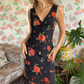 90's Black Floral Dress