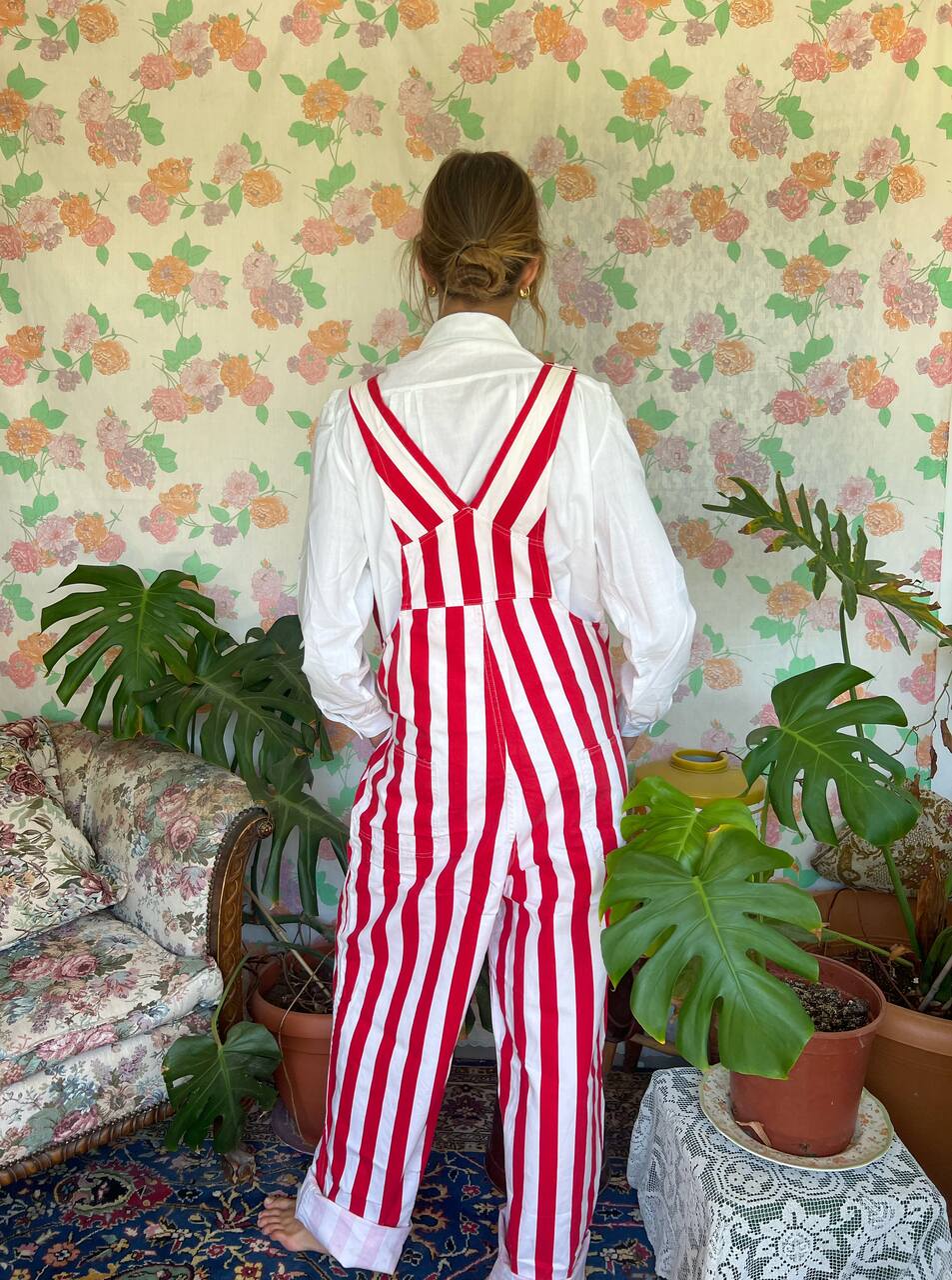 90's Iconic Red Stripes Overall