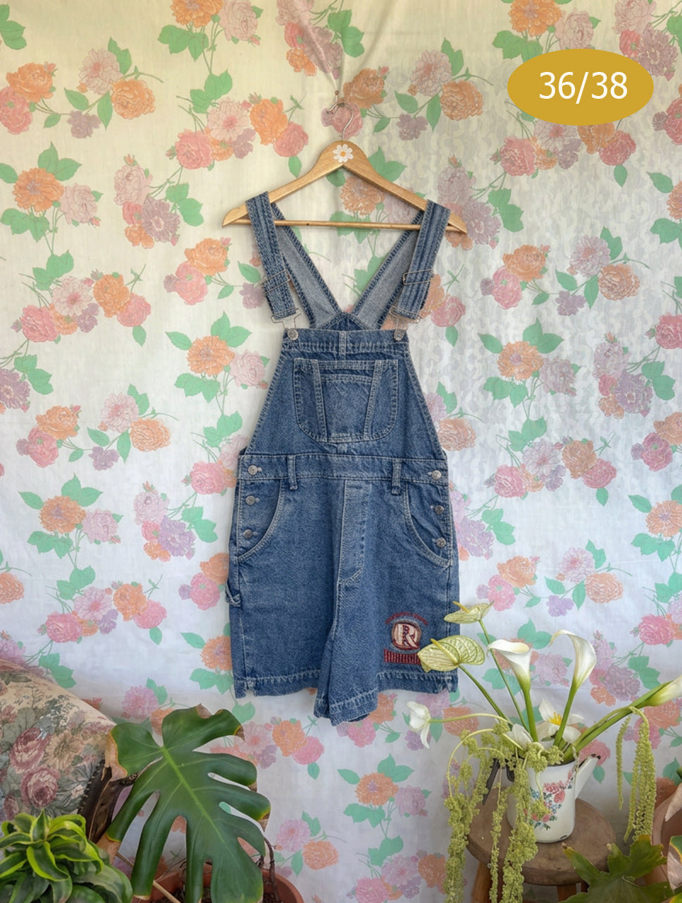 90's Embroidered Denim Jumpsuit