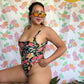 Black Flowery Swimsuit