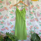 90's Lime Ruffles Slip Dress