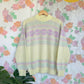 90's Pastel Patterned Knit Sweater