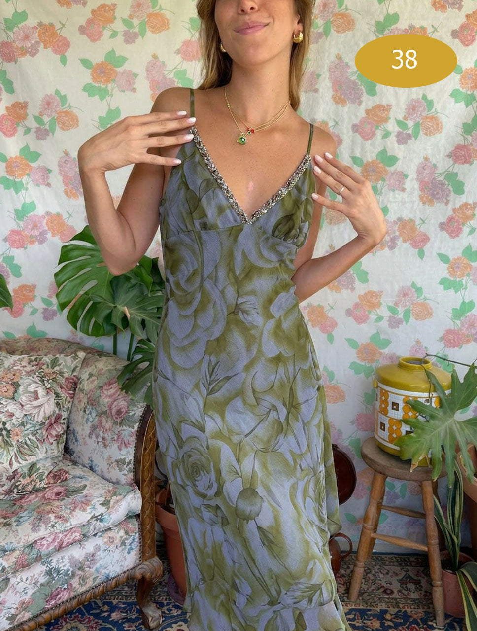 90's Iconic Printed Dress