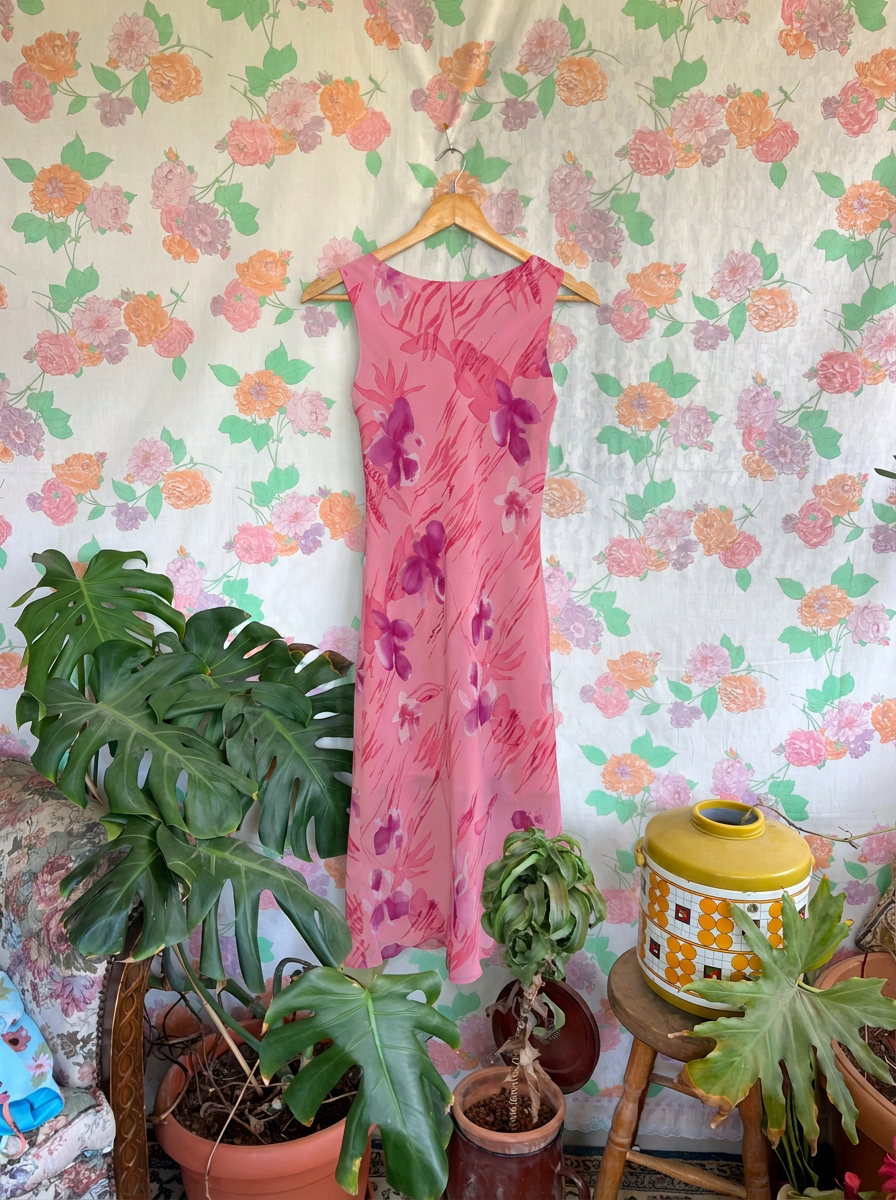 90's Pink Orchid Slip Dress